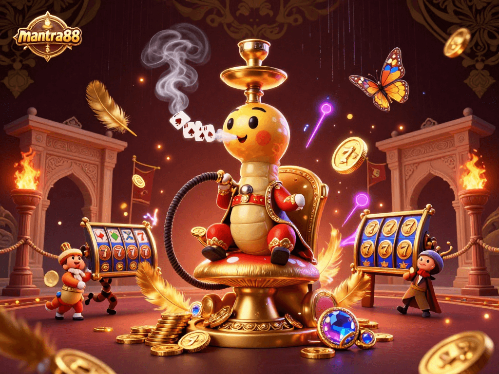 Experience exhilarating wins with mantra88, showcasing an enchanting 3D casino scene.