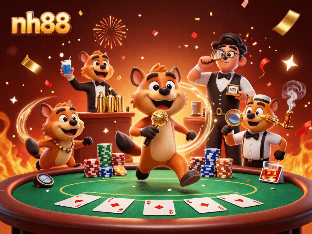 Join the fun at nh88's lively casino with hyenas in a comedic atmosphere.