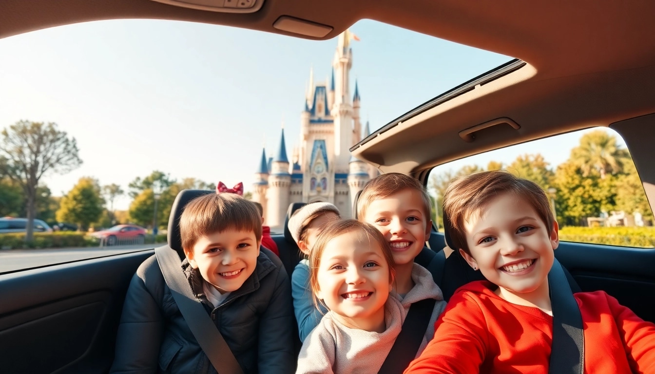 Experience a convenient Beauvais Airport to Disney Transfer with a joyful family en route to Disneyland Paris.