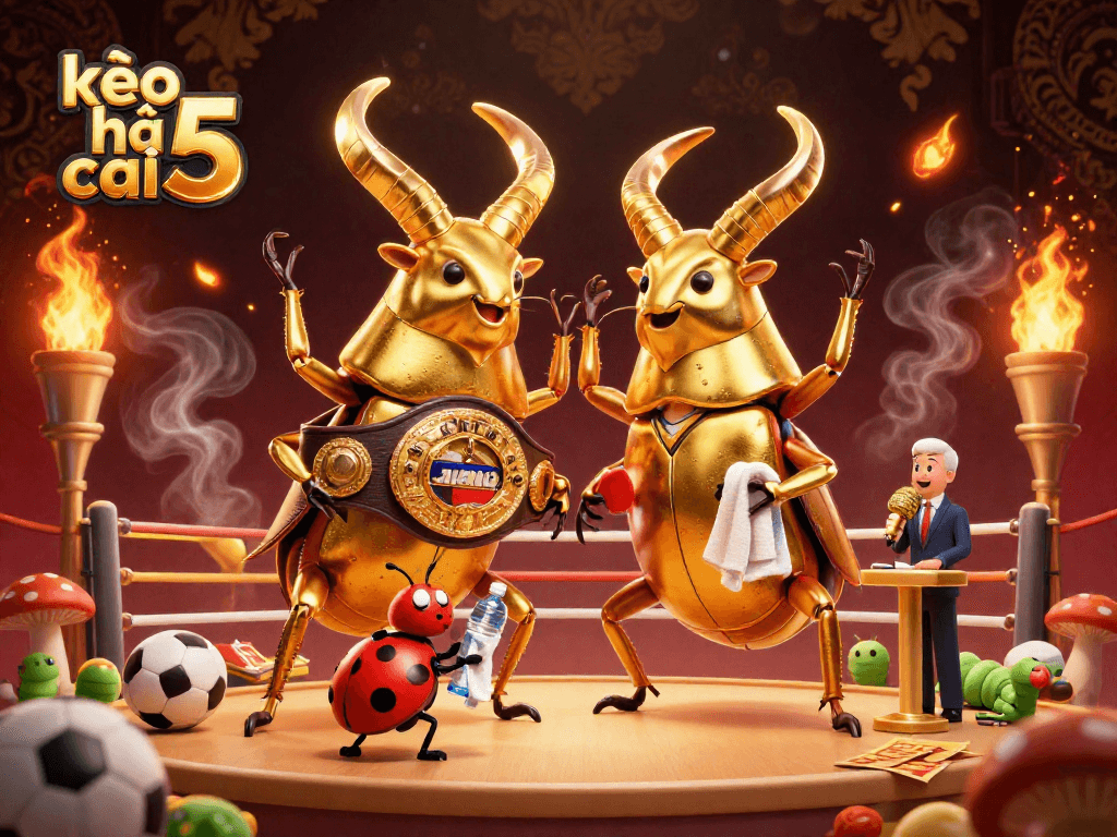Bet on kèo nhà cái 5 in this dynamic sports scene featuring an animated boxing match and vibrant crypto elements.