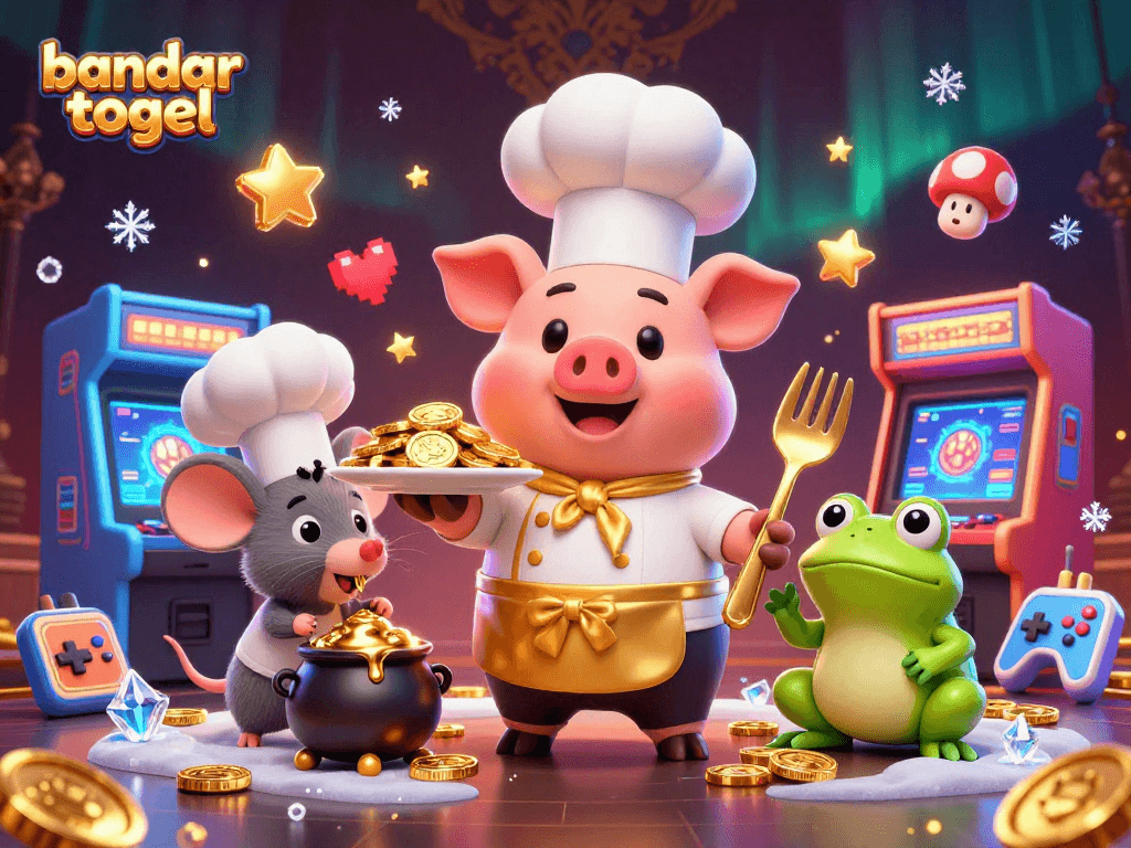 Experience the thrill of bandar togel in this vibrant 3D scene filled with gold coins and gaming excitement.