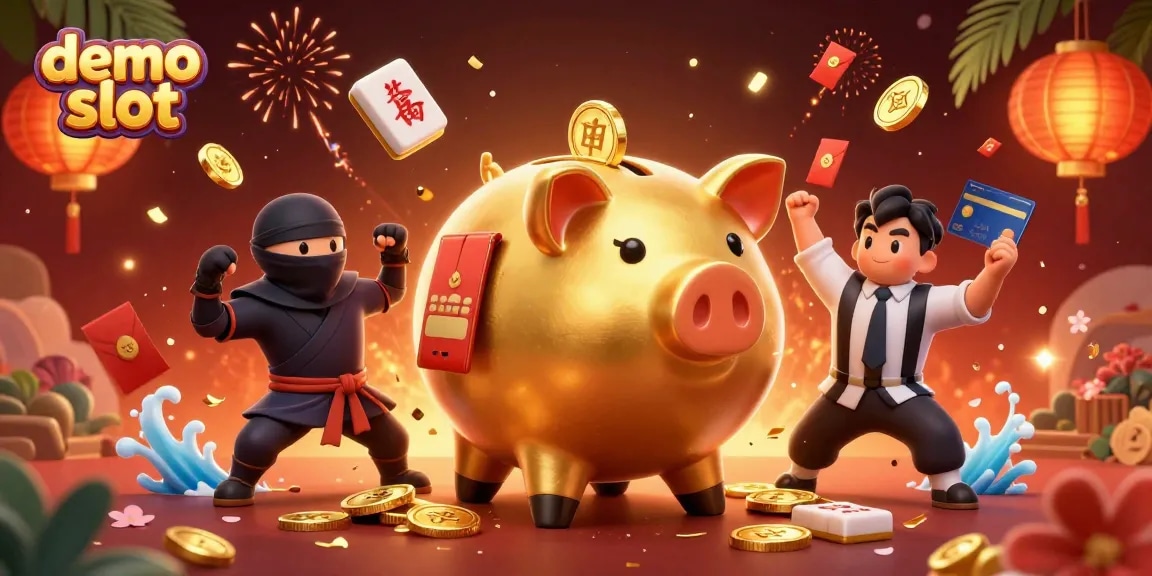 Play demo slot with exciting features in an ultra-detailed casino scene featuring animated characters.