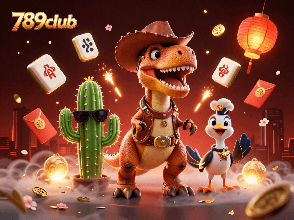 Engage in thrilling gameplay at 789club with unique characters and casino-themed elements illustrated richly.