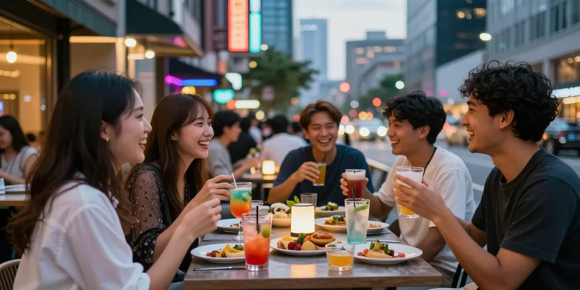 Group enjoying a night out at a vibrant 오피사이트 in urban nightlife