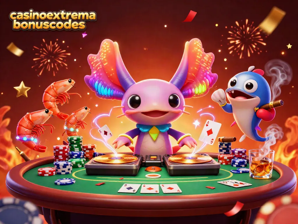 Engage with casinoextremebonuscodes through vibrant, dynamic 3D illustration of an underwater casino party scene