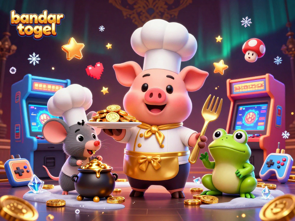 Experience the thrill of bandar togel in this vibrant 3D scene filled with gold coins and gaming excitement.