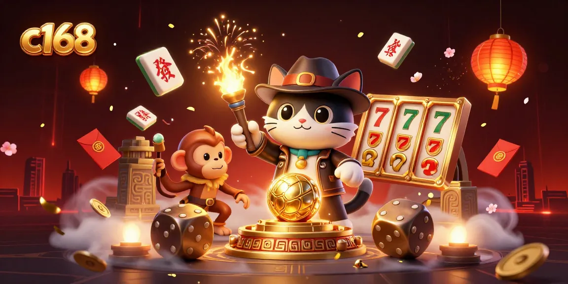 C168 offers exciting slot games with lively characters and colorful casino elements.