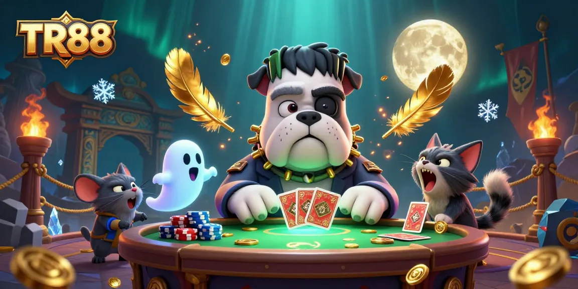 Engage in thrilling gameplay at TR88, featuring a lively casino scene with unique characters.
