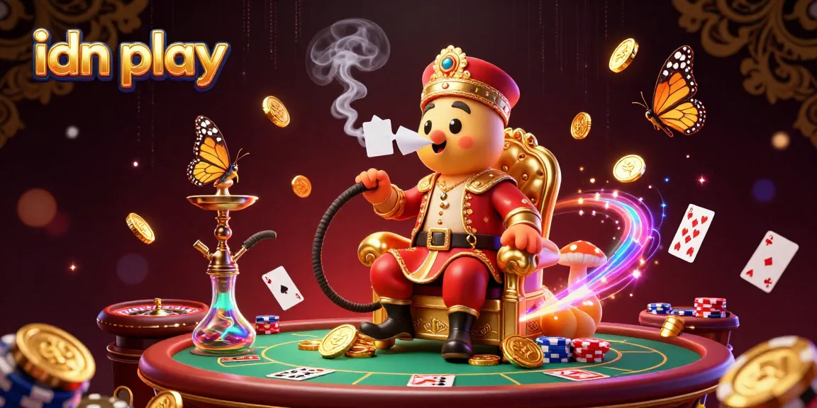 Experience idn play with our vibrant 3D casino illustration showcasing poker and gaming excitement.