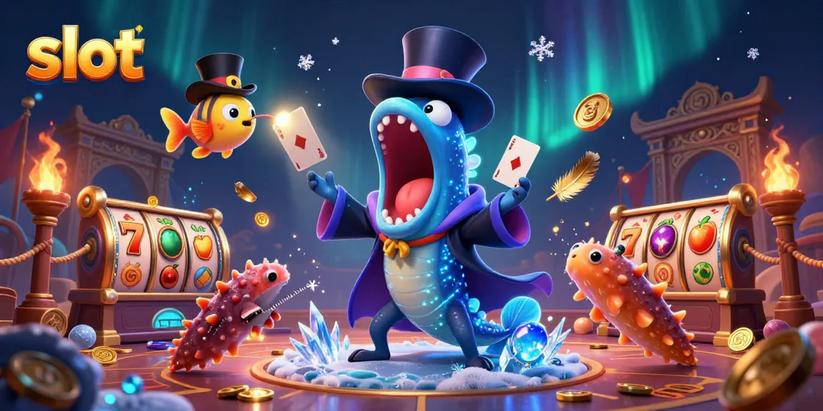 Slot yang menarik dengan ikan gulper dan ikan pemancing dalam aksi sulap di dasar laut.