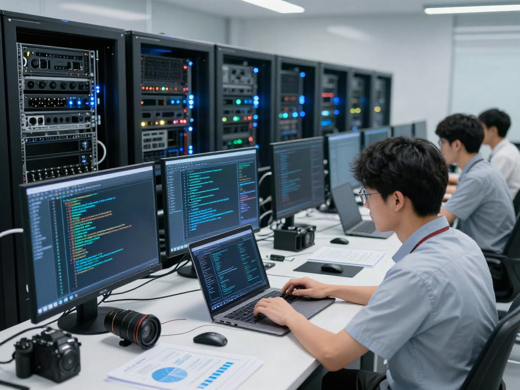 GPU computing engineers collaborating in a modern data center.