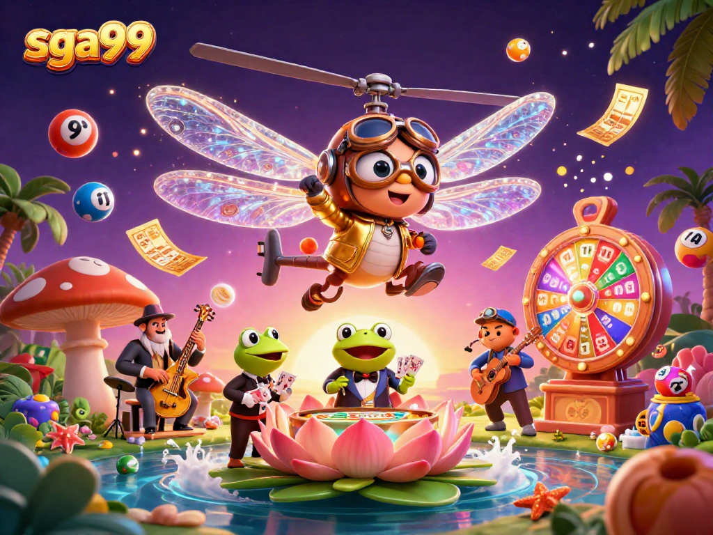 Experience the thrill of games at sga99 with a vibrant 3D casino illustration featuring exhilarating action.