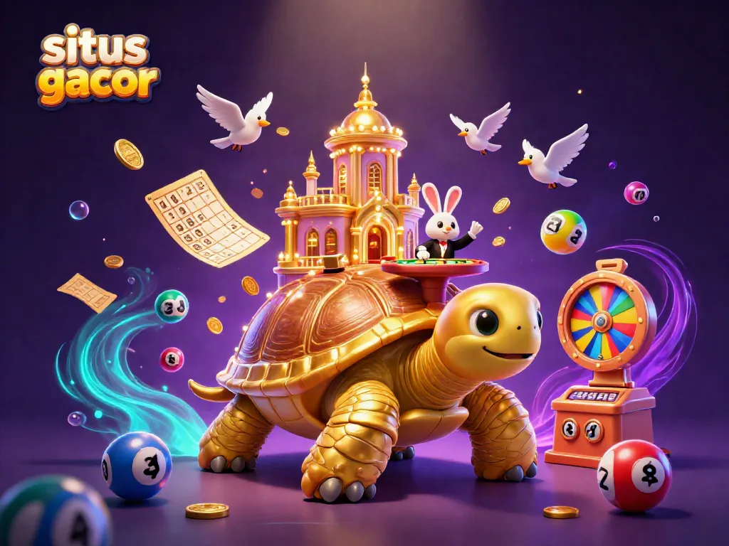 Experience excitement with situs slot gacor illustrated, highlighting vibrant casino elements and a lively atmosphere.