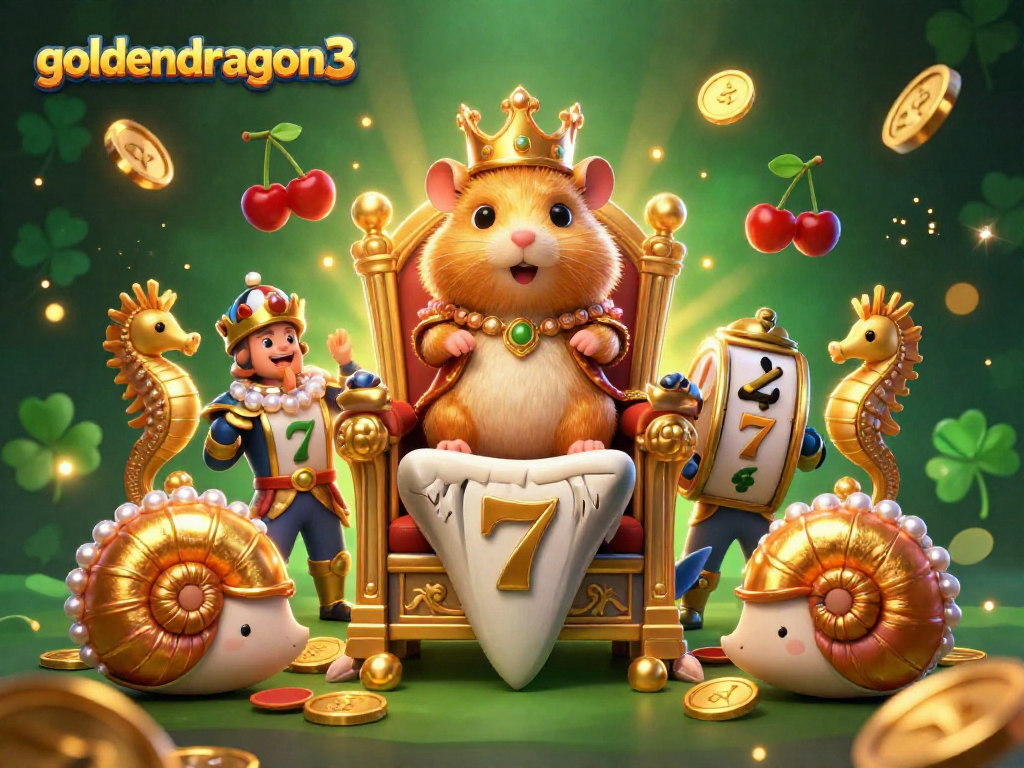 Experience the thrill of gaming with goldendragon3 as a golden hamster king rules in a casino adventure.