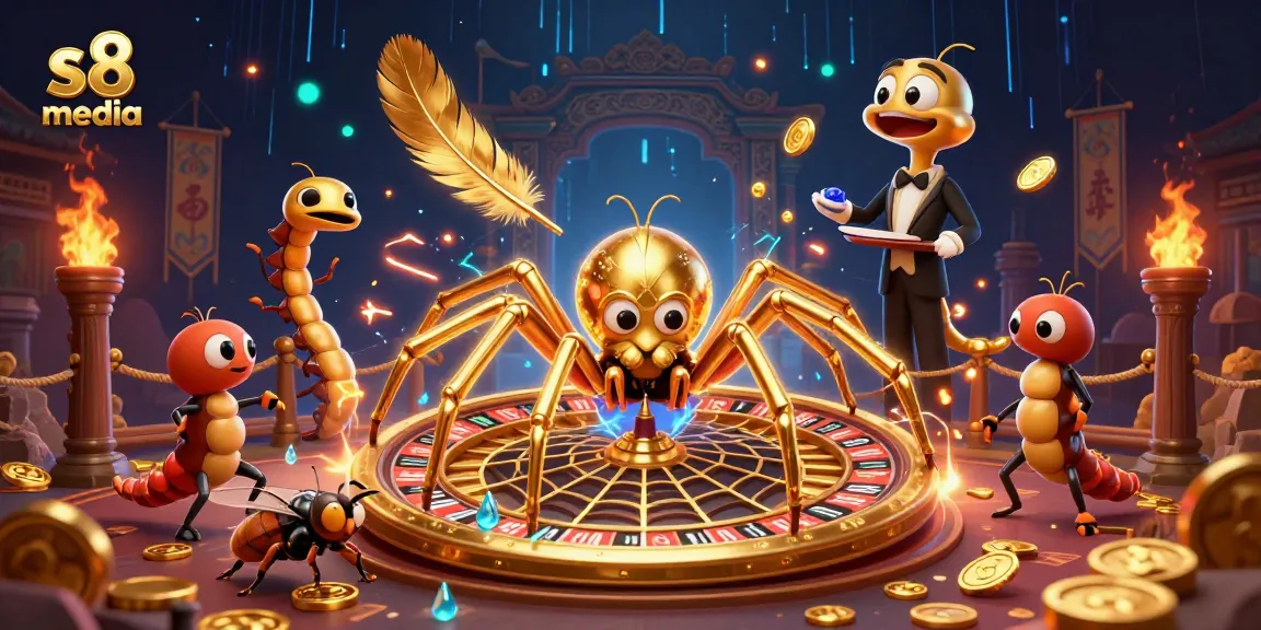 Bet on a 3D spider web roulette experience with s8 media's engaging casino action.