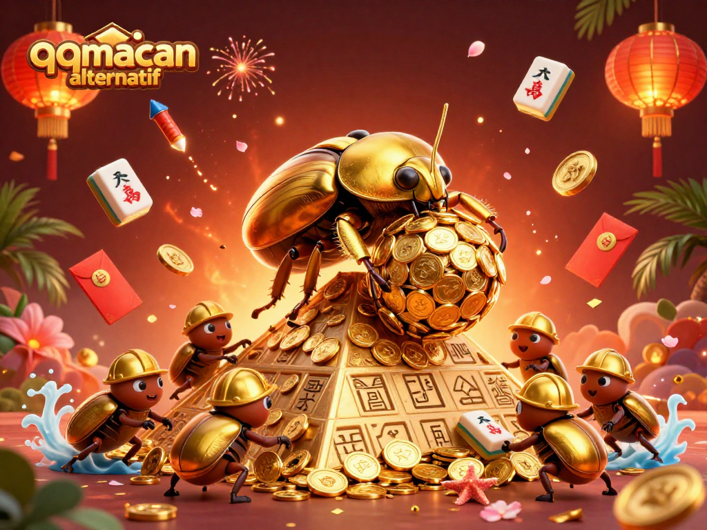 Engage in action with the qqmacan alternatif bringing luck through a vibrant 3D casino scene.