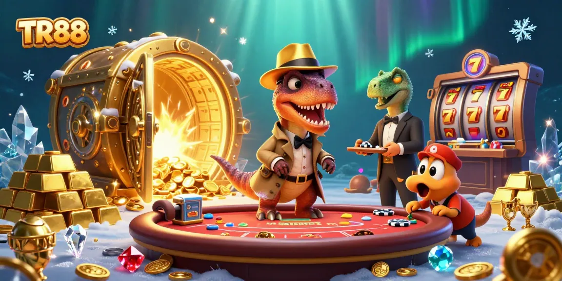 Experience TR88’s unique casino vibe with inventive 3D characters at a blackjack table.