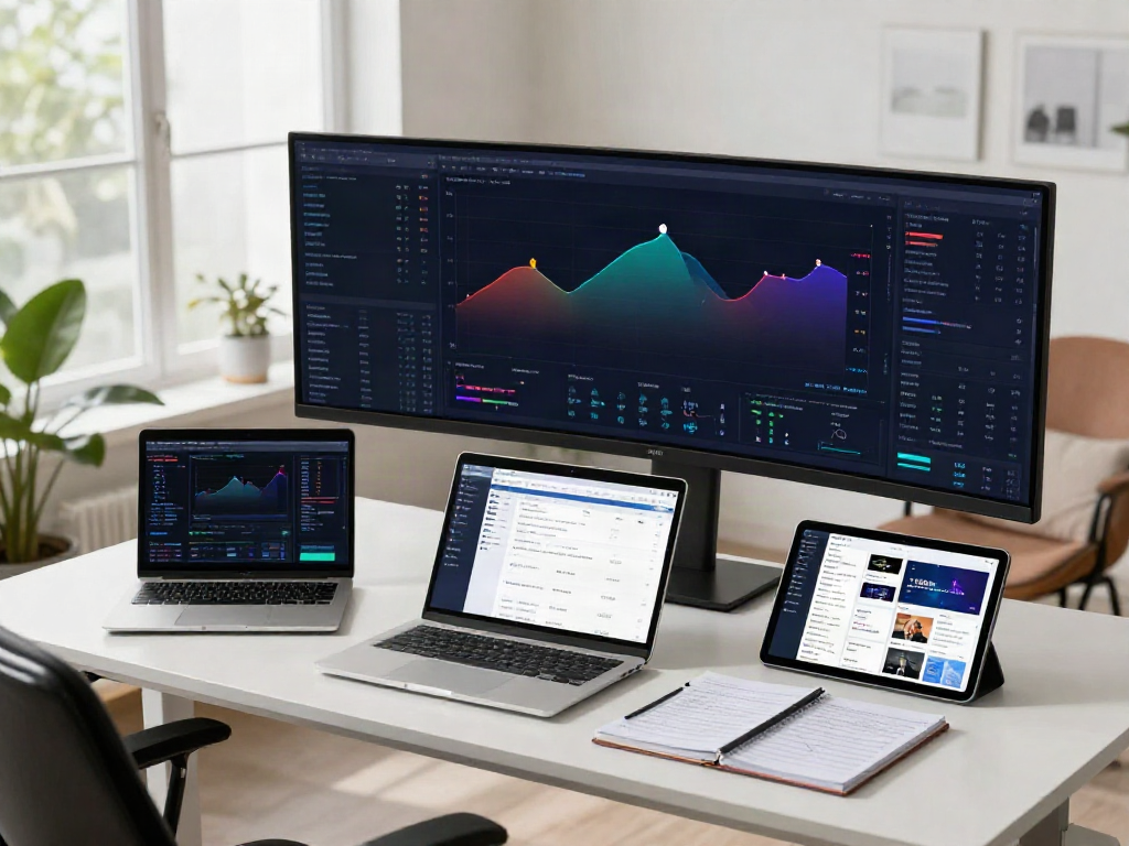 Market data API for AI agents displayed in a professional crypto trading office setup featuring trading charts and digital wallet.