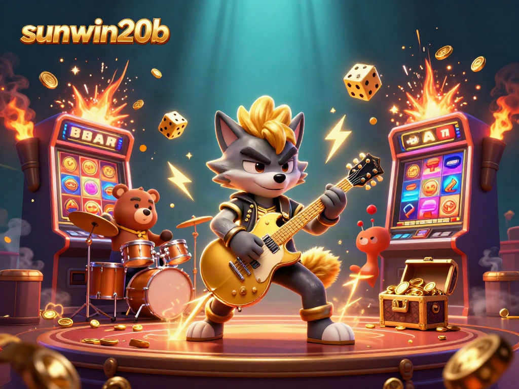 Experience the excitement of sunwin20b with a vibrant 3D casino scene featuring unique characters and dynamic game elements.