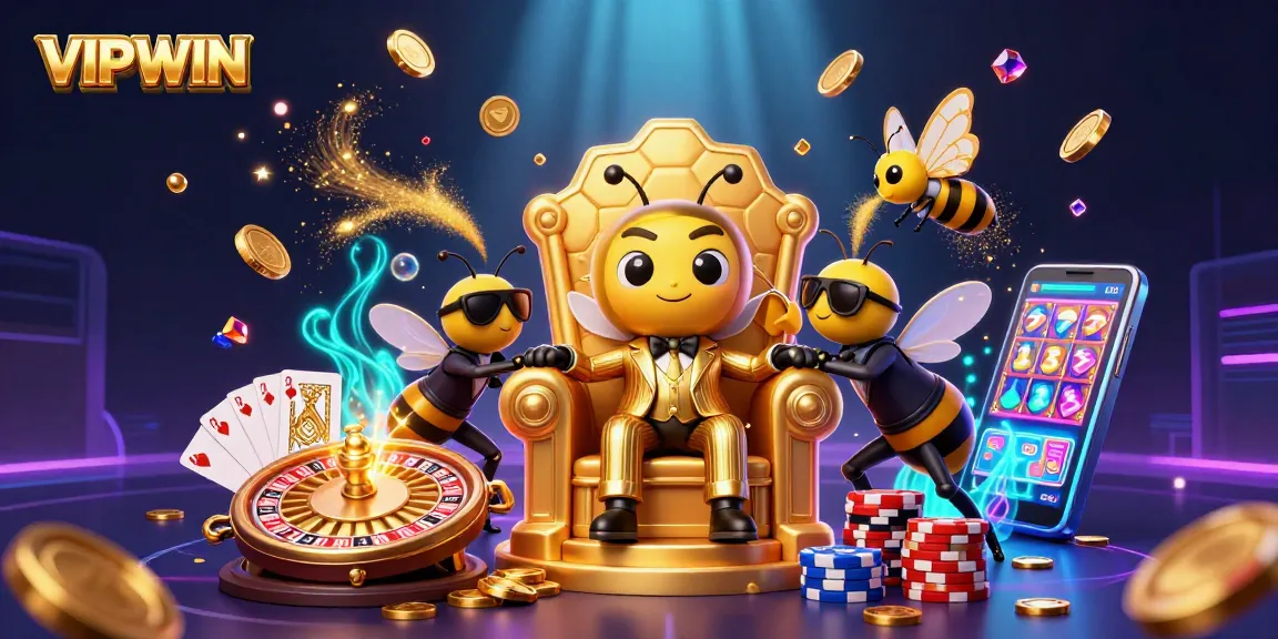 Engage in thrilling gambling action at VIPWIN with dynamic 3D casino elements featuring games and excitement.