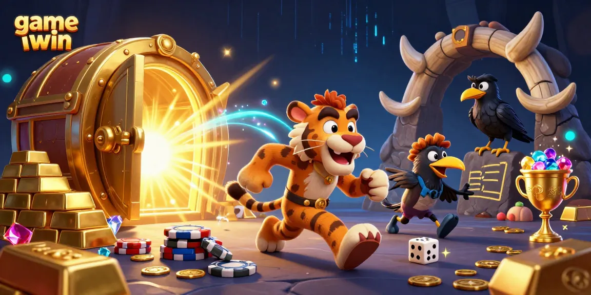 Play thrilling games at game iwin surrounded by treasure and prehistoric characters.