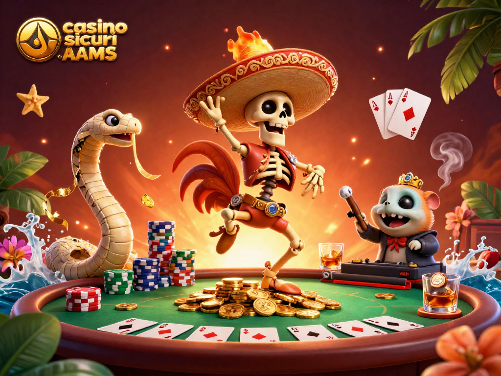 Scopri le sorprese dei casino sicuri non AAMS con un party di festa con giri di fortuna e monete dorate.