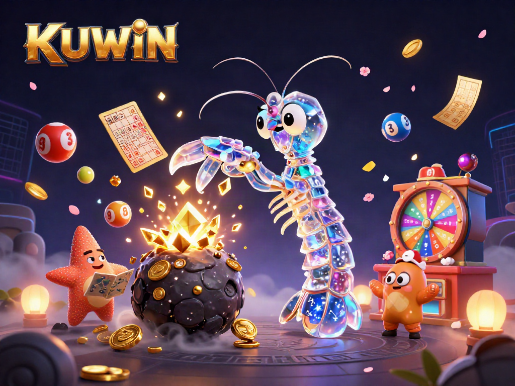 Engage in thrilling gambling action with KUWIN at a vibrant casino burst of colors.