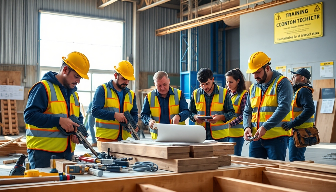 Engage in contractor training denver co, showcasing diverse trainees building skills in a dynamic environment.