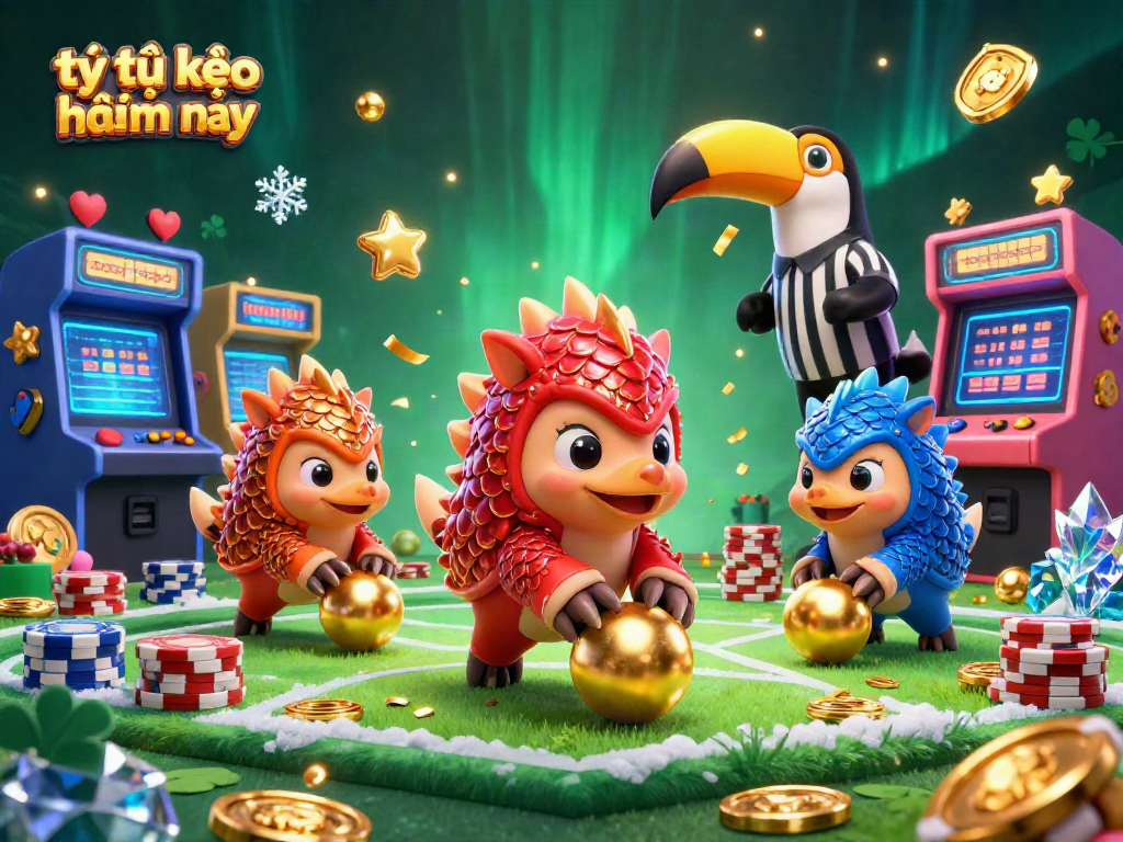 Bet on tỷ lệ kèo nhà cái hôm nay while enjoying a lively 3D gaming scene with vibrant pangolins.
