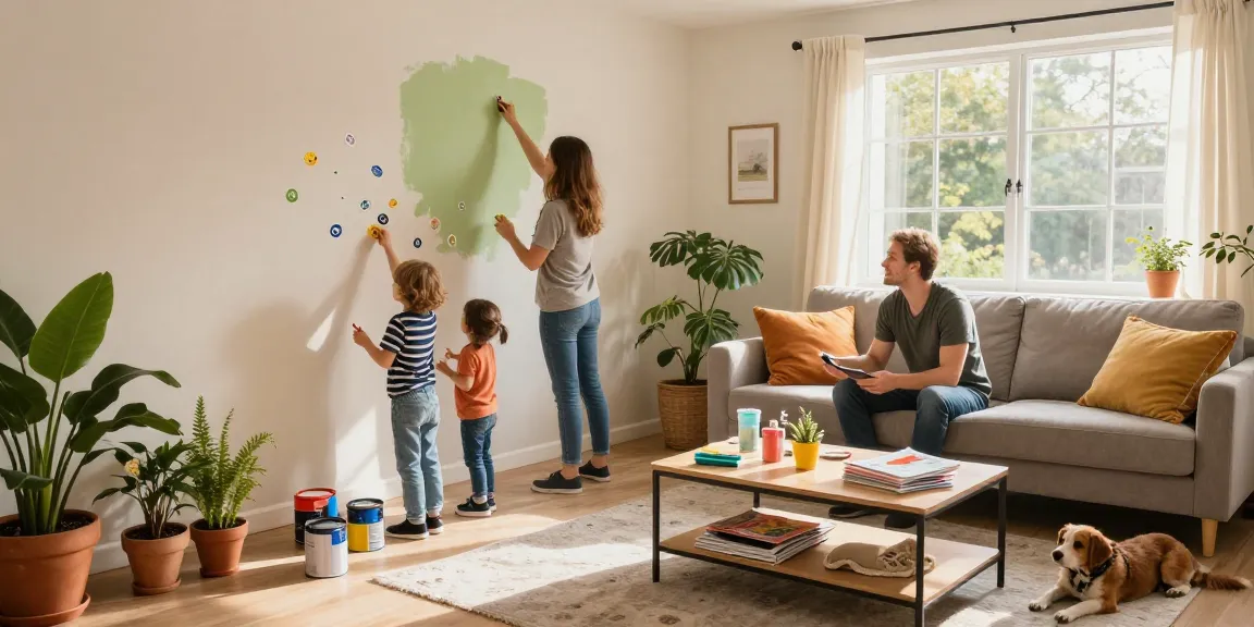 Familia trabajando en la renovación del hogar, creando un ambiente acogedor, woningunie.