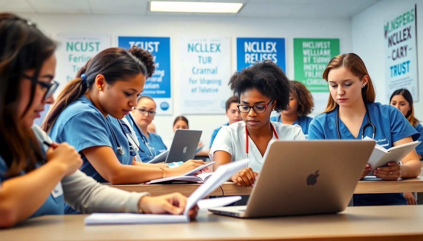 Nursing students preparing for the Houston Trusted Nclex review center session with focused dedication.