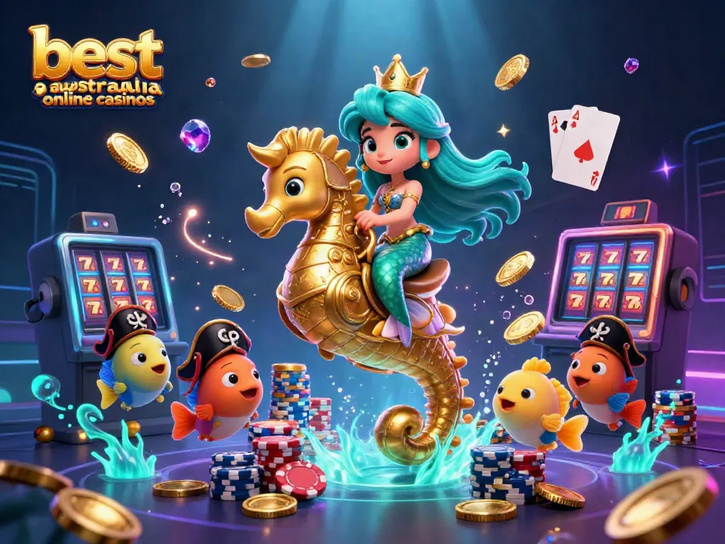 Experience the best Australia online casinos through this vibrant underwater casino scene.