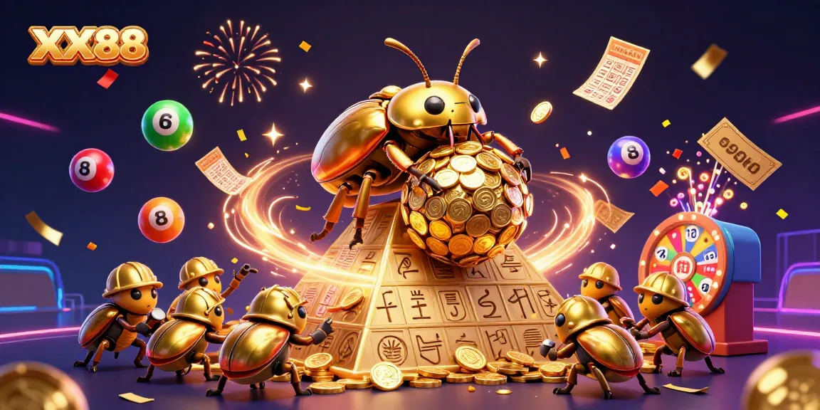 Experience the excitement of XX88 with vibrant lottery elements and an engaging casino-themed illustration.