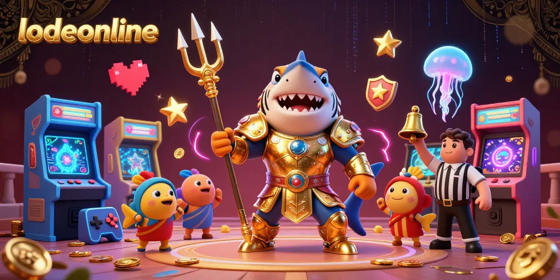 Experience thrilling gaming with lodeonline, as a tiger shark in gladiator armor leads an epic underwater casino battle!