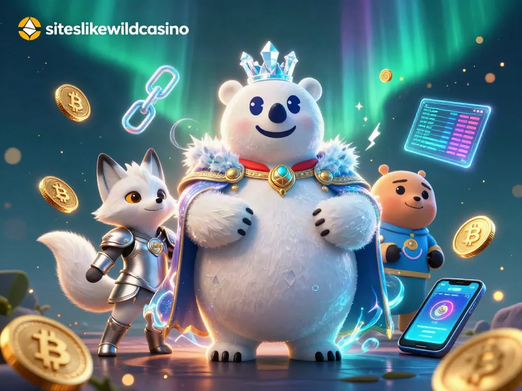 Experience thrilling gaming with siteslikewildcasino featuring vibrant characters and cryptocurrency elements.