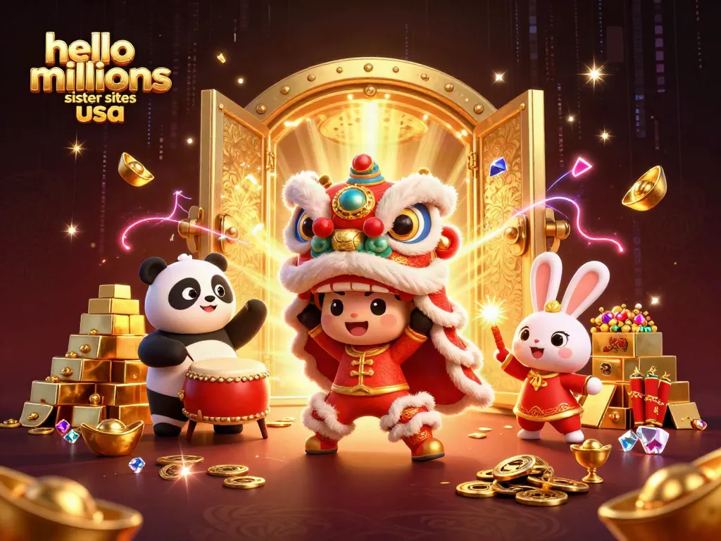 Experience the excitement of gambling with hello millions sister sites usa in this vibrant 3D illustration.