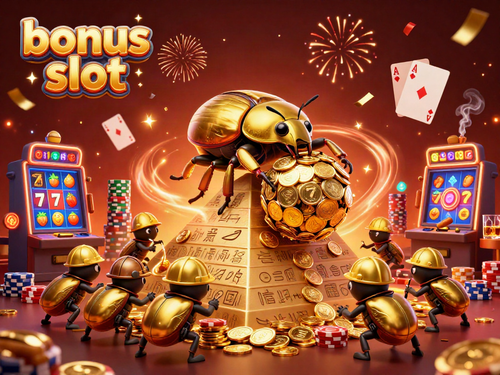 Experience the thrill of the bonus slot with dynamic characters and vibrant casino elements.