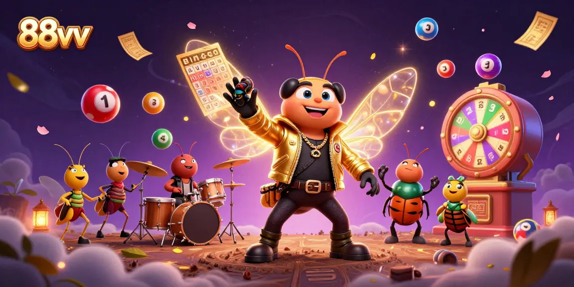 Engage with vibrant 88vv lottery excitement in a dynamic 3D scene featuring animated characters and colorful elements.