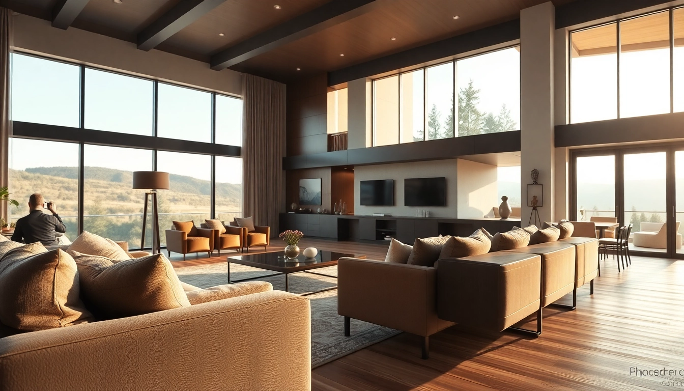 Showcase by a real estate photographer highlighting a luxurious home's interior design.