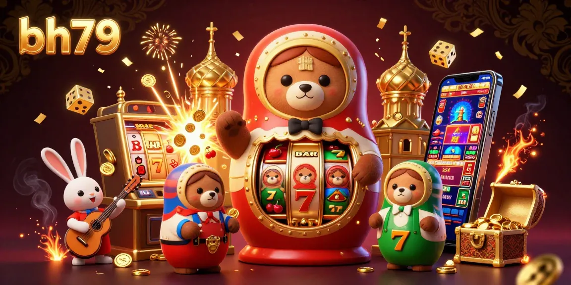 Experience vibrant gaming with bh79 featuring a lively casino scene with charming characters and jackpots.
