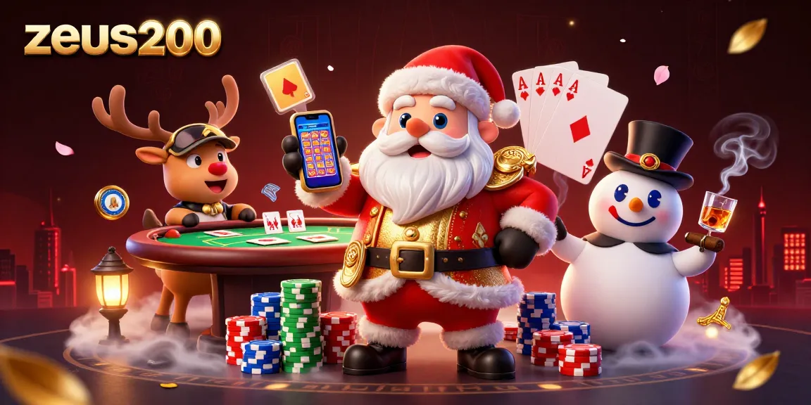 Zeus200 menawarkan pengalaman judi menarik dengan Santa dan karakter ceria di kasino.