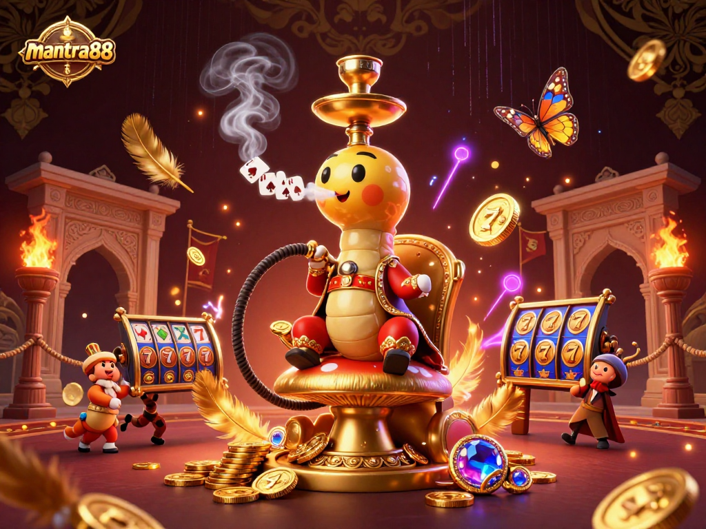 Experience exhilarating wins with mantra88, showcasing an enchanting 3D casino scene.