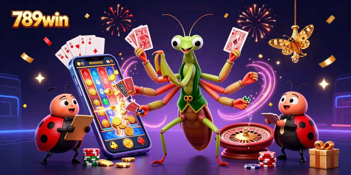 Experience the excitement of 789win with a vibrant casino illustration featuring engaging characters and games.