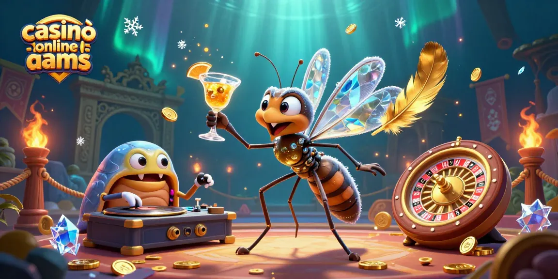 Casino online non AAMS: un moscerino animato e un DJ trilobite prosperano in un mondo di gioco vivace.