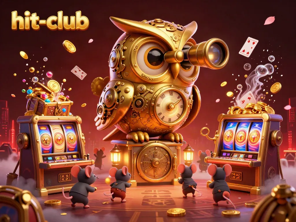 Join the exciting hit-club casino adventure with vibrant 3D characters and colorful slot elements.