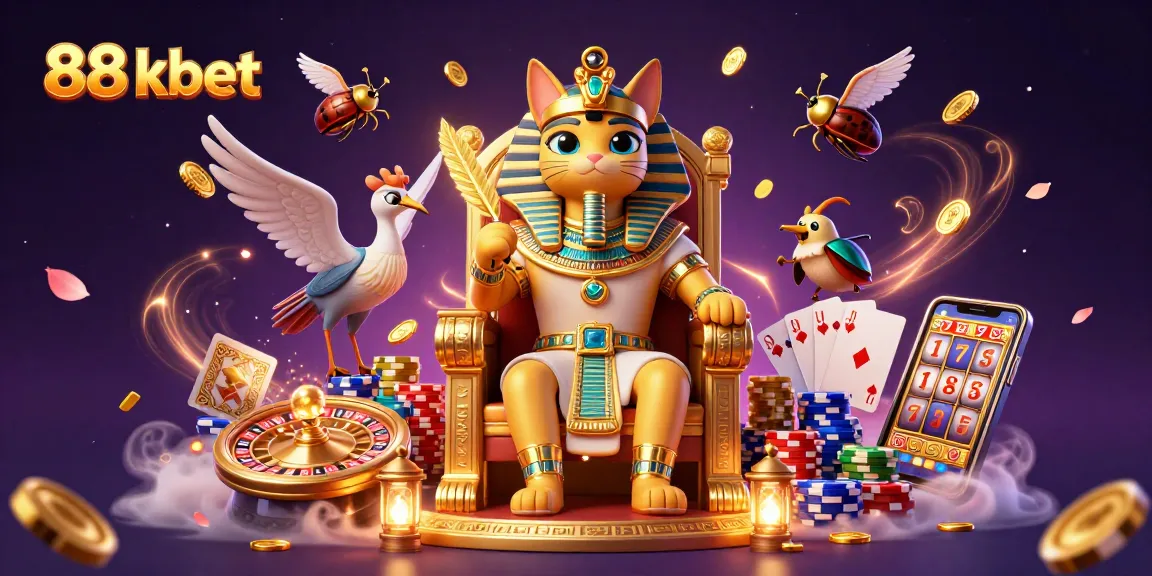 Experience the thrills of 88 kbet with our vibrant 3D casino illustration packed with engaging elements.