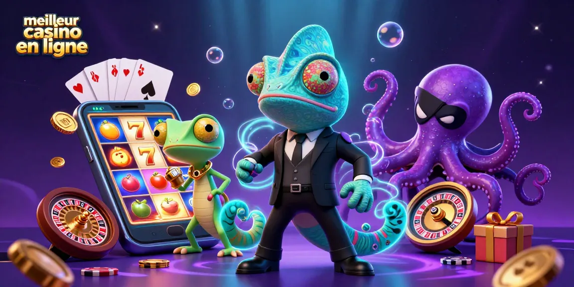 Jouez avec le meilleur casino en ligne et découvrez une scène colorée animée de jeux de casino.