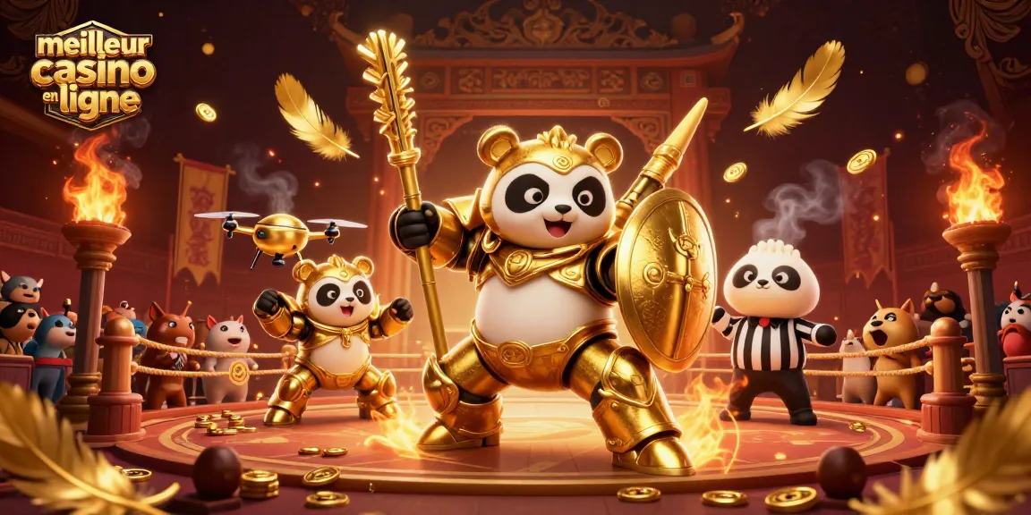 Visitez le meilleur casino en ligne avec une illustration vibrante de compétition entre personnages animés.