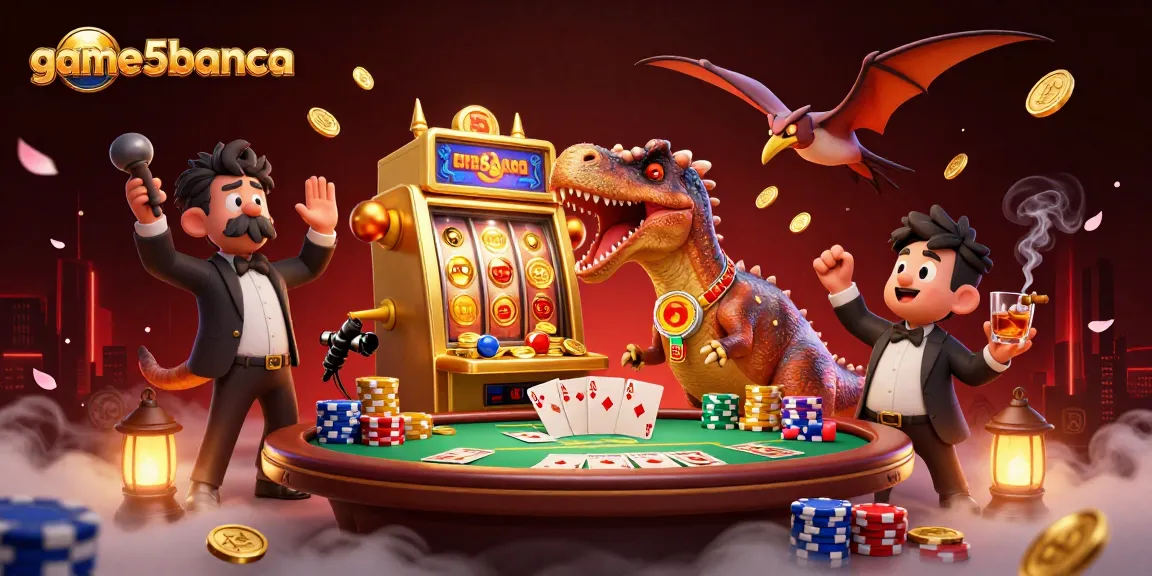 game5banca features a pachycephalosaurus winning a jackpot in an exciting casino scene