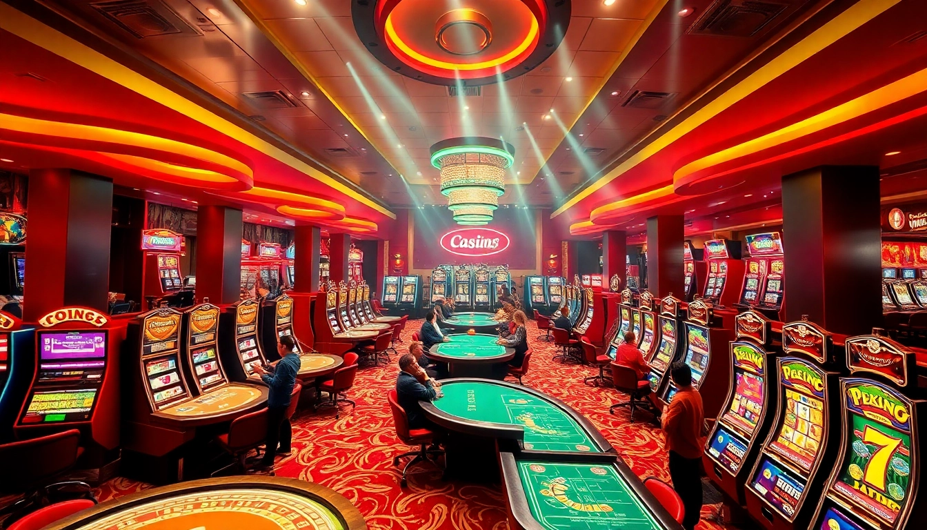 Ervaar pistolo casino 1 met kleurrijke gokkasten en levendige spelers.